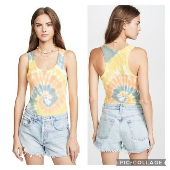 NWT Agolde Tie Dye Funky Bodysuit Tank Top sz L - Picture 1 of 6